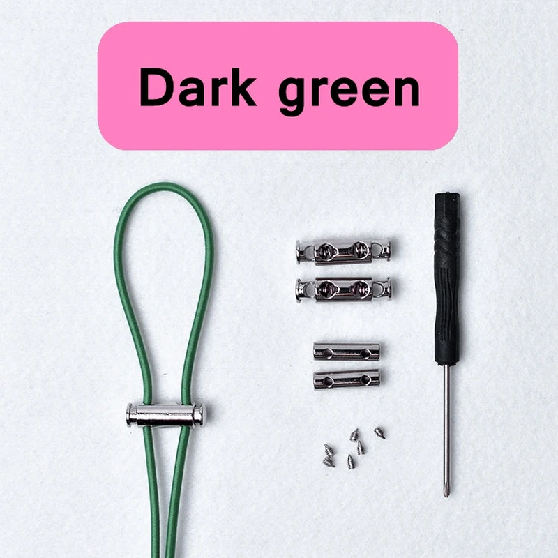 1Pair New Metal Lock Shoelace No Tie Shoe Laces Elastic Buckle Shoelaces Kids Adult Quick Lazy Sneakers Shoes Lace Shoestrings