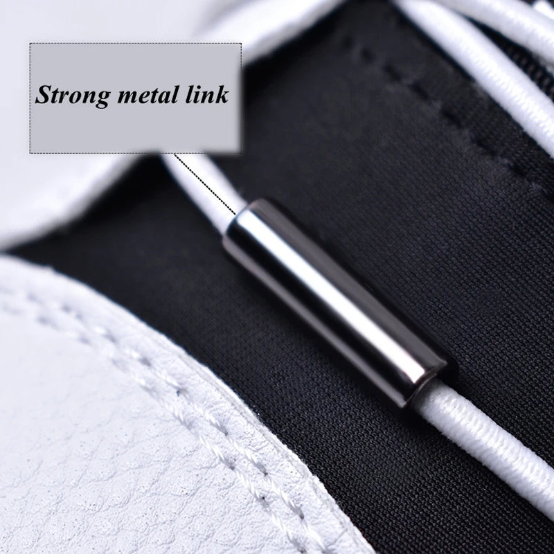 1Pair New Metal Lock Shoelace No Tie Shoe Laces Elastic Buckle Shoelaces Kids Adult Quick Lazy Sneakers Shoes Lace Shoestrings