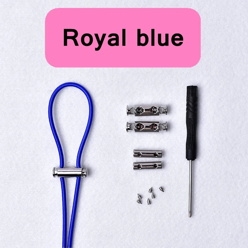 1Pair New Metal Lock Shoelace No Tie Shoe Laces Elastic Buckle Shoelaces Kids Adult Quick Lazy Sneakers Shoes Lace Shoestrings